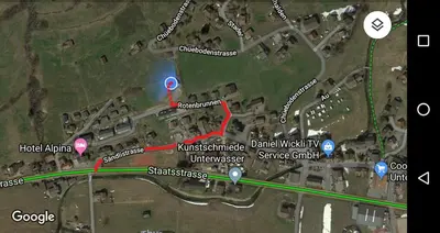 a map of the intersection of the freeway at Studio Bijou in Unterwasser