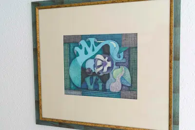 a picture of a painting in a frame on a wall at Konstanz nähe, ruhiges 4-Zim-Wohnung bis 8 Personen in Kreuzlingen