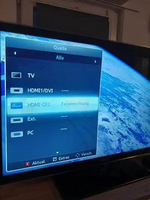 a television screen with a website on it at Ferienwohnung in Bühler nähe Appenzell in Bühler