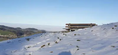 a pile of snow on a mountain with clouds in it at 2 Zimmer Zentral-ruhig mit Flair Gertrud Schlössli 3Z2 in St. Gallen