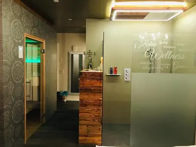 a bathroom with a walk in shower in a room at Private SPA Seeliebe - Ihre Ruheoase in Amriswil
