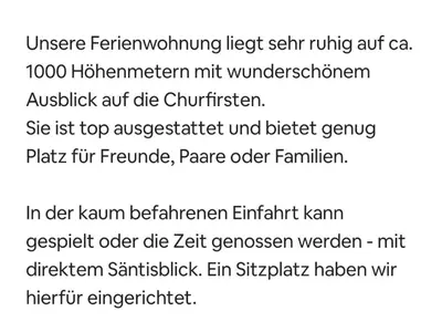 a screenshot of a cell phone screen with a text overlay at Ferienwohnung Toggilodge in Unterwasser