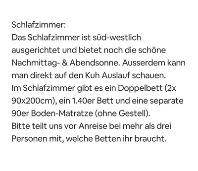 a screenshot of a cell phone with a text box at Ferienwohnung Toggilodge in Unterwasser
