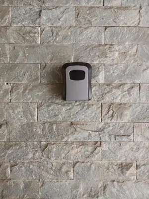 a stone wall with a gray object on it at 2,5 Zimmer Ferienwohnung in Bühler, Nähe Appenzell in Bühler