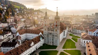 an aerial view of the city of brasov at Stilvoll&zentral in St Gallen -WYBA Living P in St. Gallen