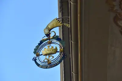 a sign that is on the side of a building at Krone Trogen in Trogen