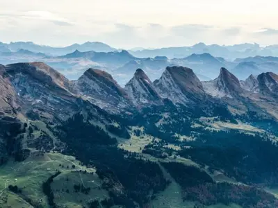 an aerial view of a mountain range with mountains at Holiday Home Ski- und Gruppenhaus by Interhome in Alt Sankt Johann