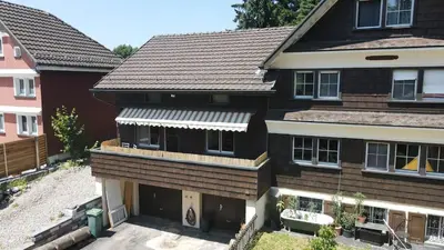 an aerial view of a house at Naturnah und familienfreundlich in Degersheim