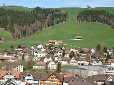 a town in the mountains with houses at Apartment nirkwerk by Interhome in Schönengrund