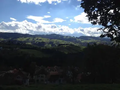 a view of the hills from a house at Holiday Home See in Sicht by Interhome in Wolfhalden