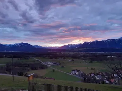a view of a field with mountains in the background at Apartment Löhli Hof by Interhome in Lienz