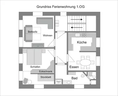 a floor plan of a building at Ferienwohnungen im Fürstenland in Gossau