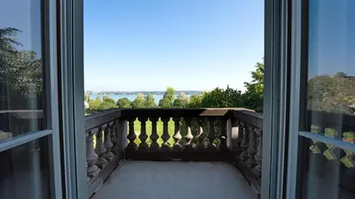 a view from the window of a balcony at Kreuzlingen Youth Hostel in Kreuzlingen