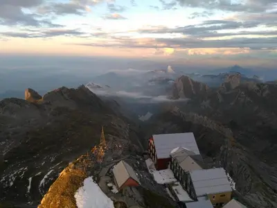 a view from the top of a mountain at Studio zum Wohlfühlen in Kreuzlingen