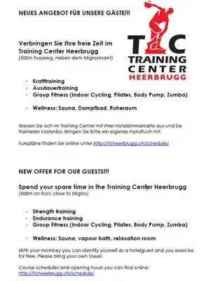 a screenshot of the training center reference brochure at Hotel Metropol in Widnau