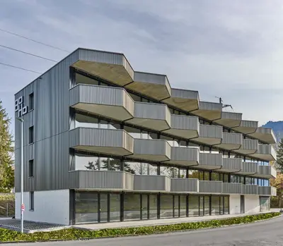 an external view of a building with balconies at BoHo by Maier - kontaktloser Check-In in Buchs